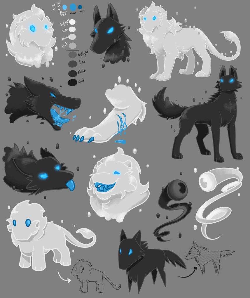 White Space Comic: Wolf and Lion Sheet